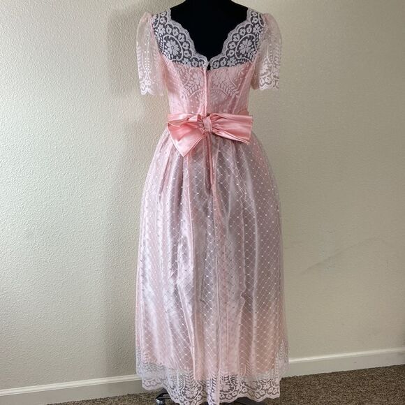 Vintage ILGWU JCPenney Made In USA Lace Formal Dress Size 11/12 - Picture 7 of 15